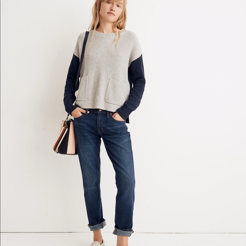 Madewell Patch Pocket Pullover In Colorblock - image 1